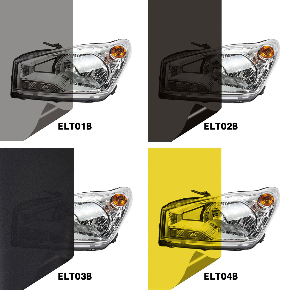 4 in 1 Headlight Film Kit with Air Channel Paper Liner