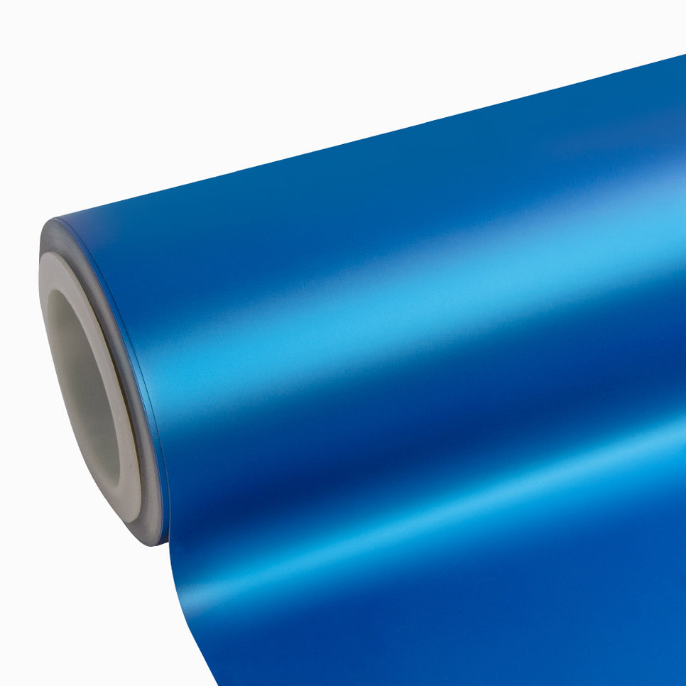 Satin Chrome Silk Azure Vinyl Wrap