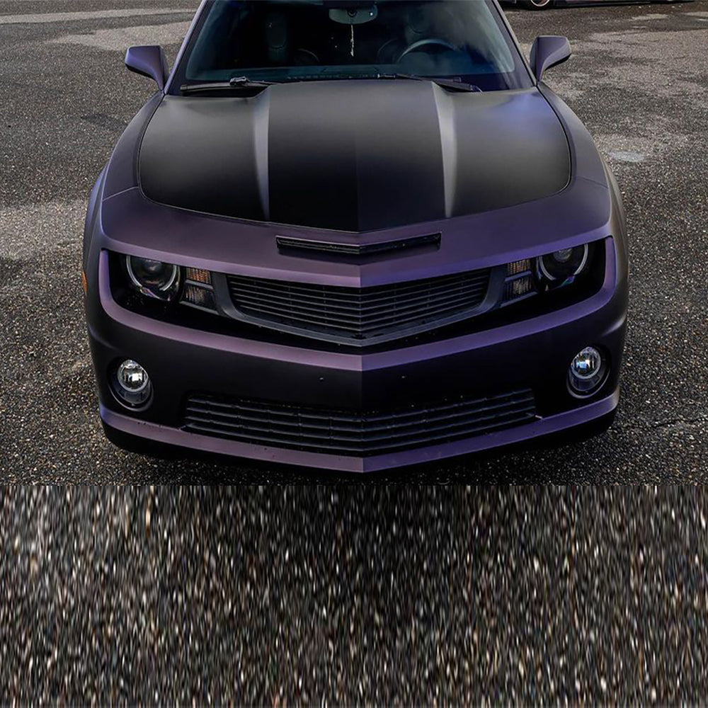 Matte Metallic Black Purple Vinyl Wrap