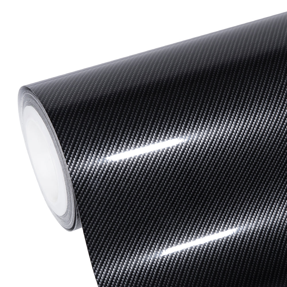 Silver Black Carbon Fiber Vinyl Wrap