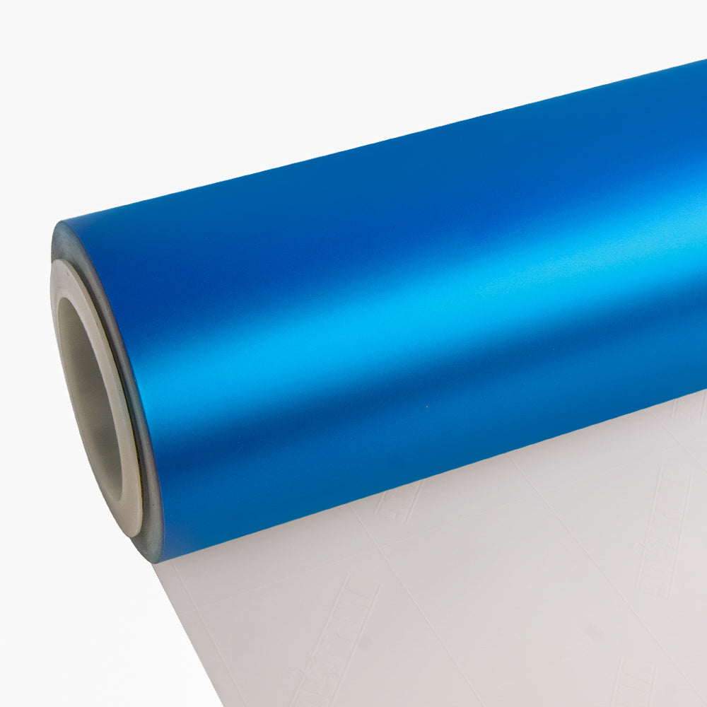 Satin Chrome Silk Azure Vinyl Wrap