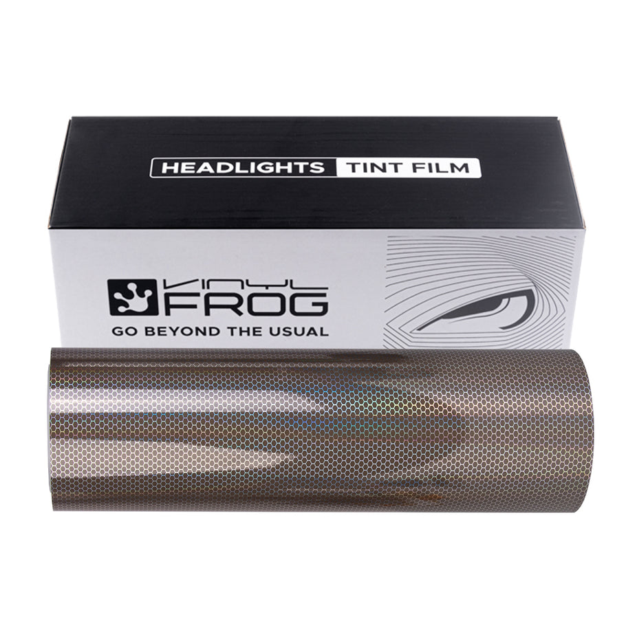 Light Black Holographic Honeycomb Headlight Film With Air Channel Paper Liner