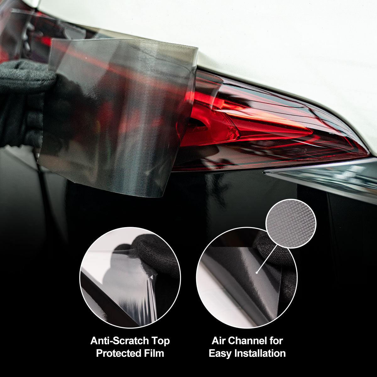 4 in 1 Headlight Film Kit with Air Channel Paper Liner