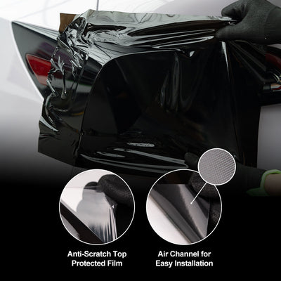 Deep Black Headlight Film with Air Channel Paper Liner