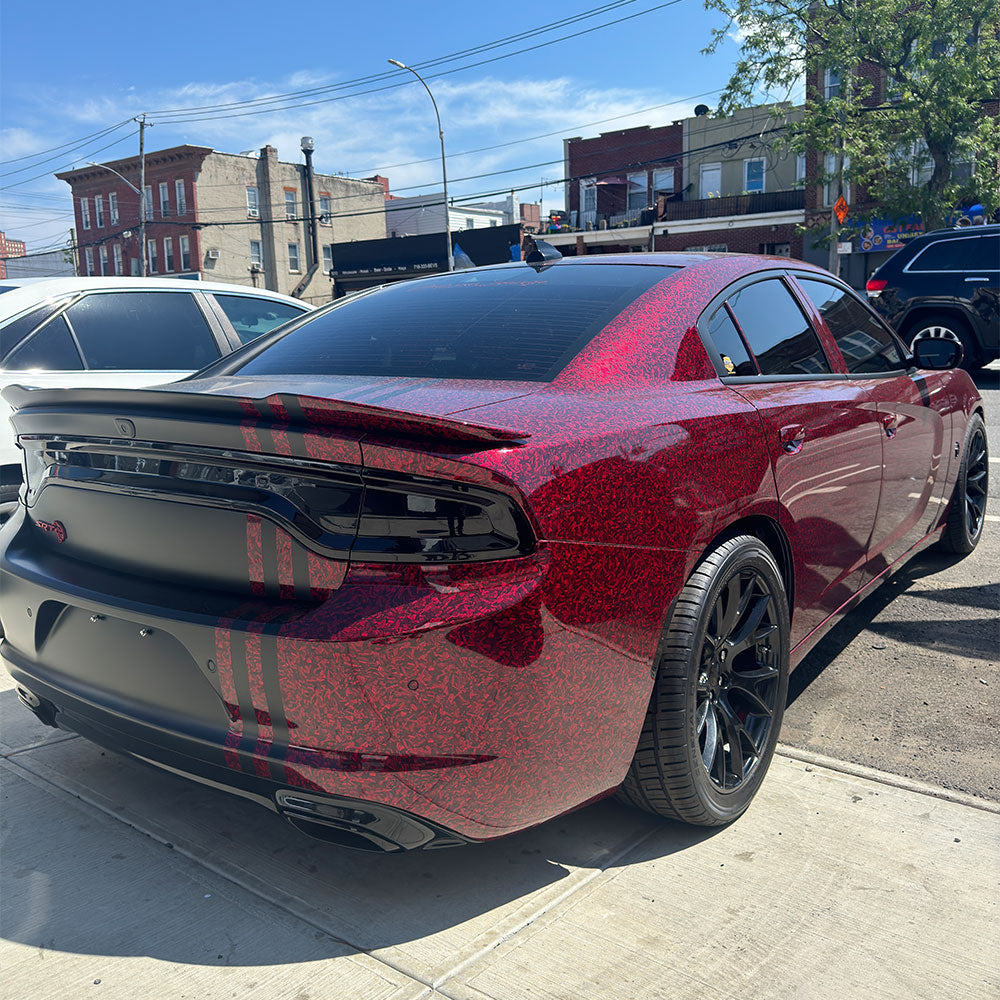 Red Forged Carbon Fiber Vinyl Wrap