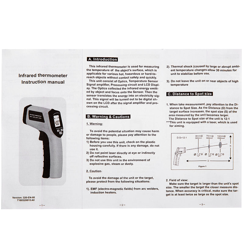 Thermometer Thermal Heat Sensor Gauge IR Digital Laser Infrared