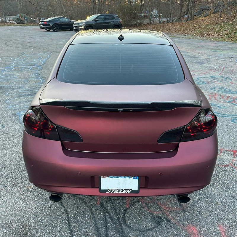 Satin Chrome Chocolate Cosmos Red Vinyl Wrap